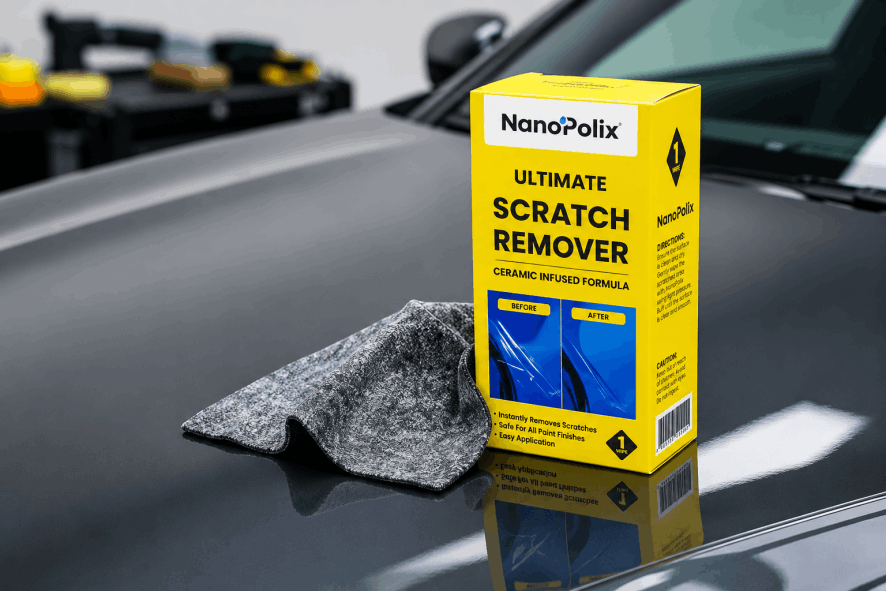 NanoPolix nano/ceramic-infused cloth shown in its pouch — official product photo