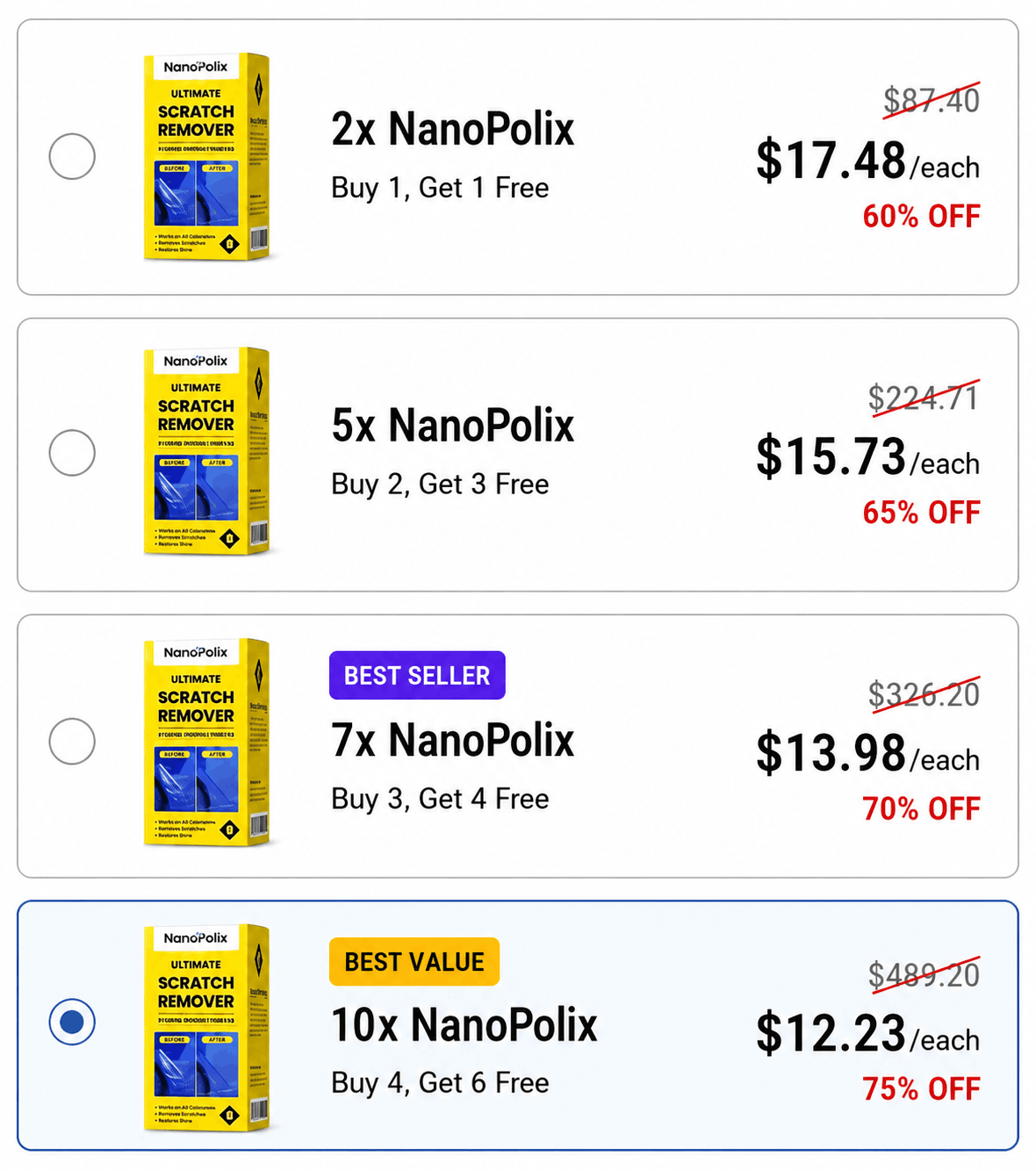 NanoPolix package options — click to order from the official USA store